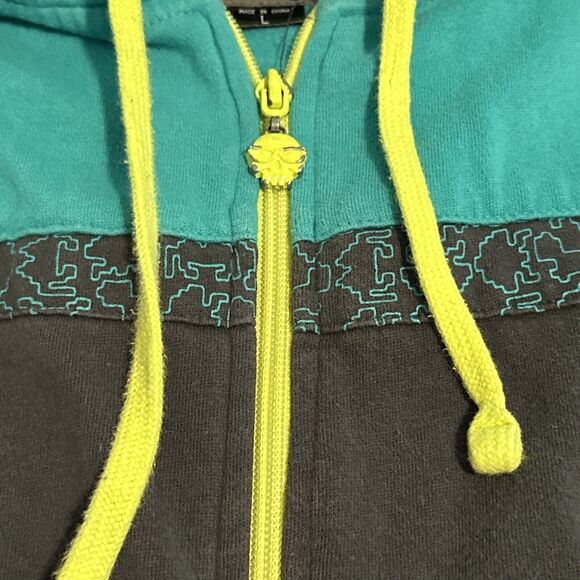 Jinx‎ Sweatshirt Mens Large Blue Cotton Blend Hooded Full Zip - Picture 9 of 15